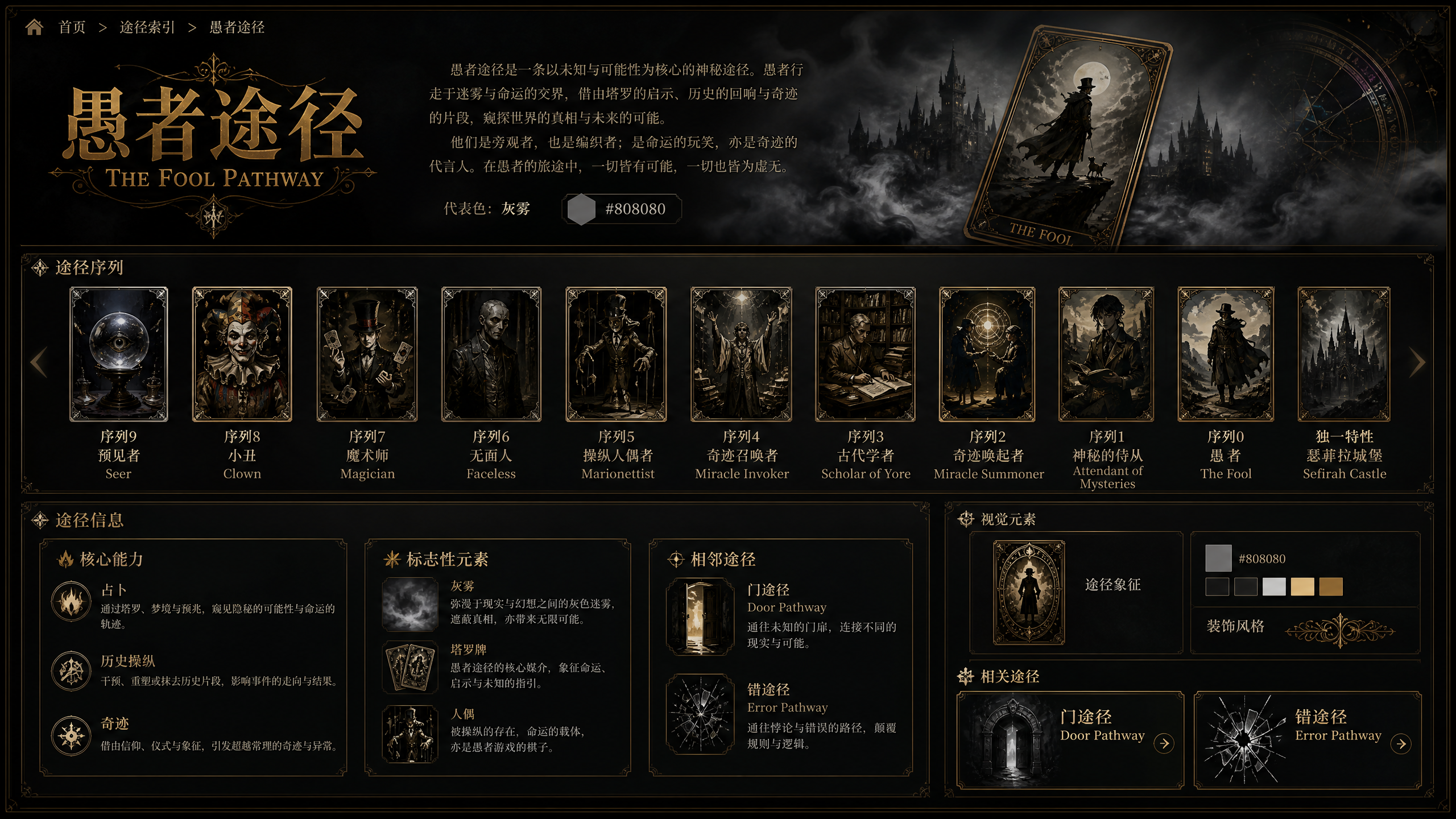 愚者途径详情页设计参考